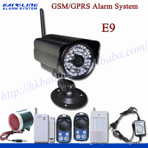 New & Hot Outdoor GSM TV (DVR output) Video Alarm System E9